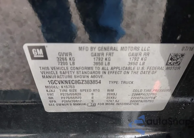 1GCVKNEC8GZ383854: 43754760