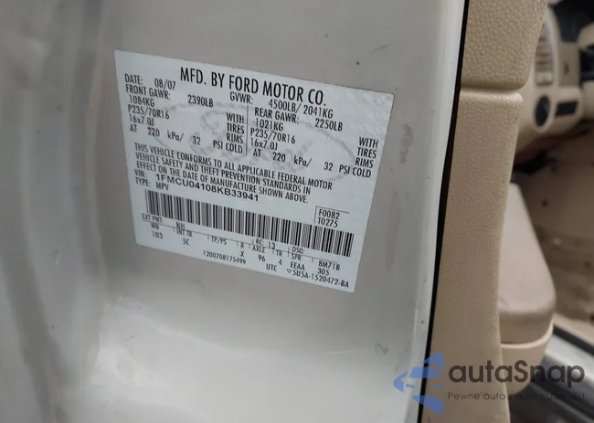 1FMCU04108KB33941: 43754866