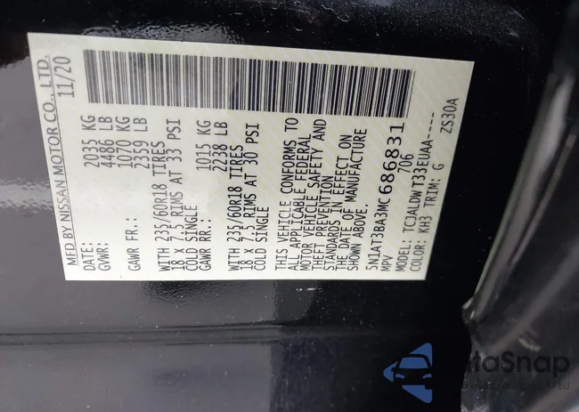 5N1AT3BA3MC686831: 43756168