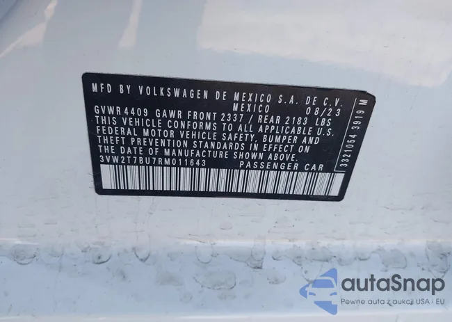 3VW2T7BU7RM011643: 43756175