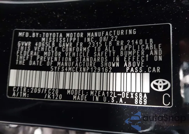 5YFS4MCEXNP129162: 43756203