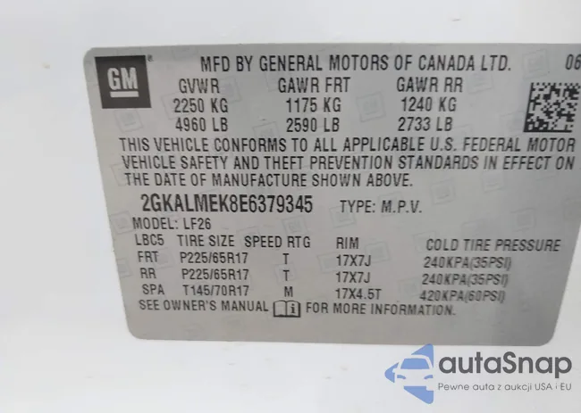 2GKALMEK8E6379345: 43756356