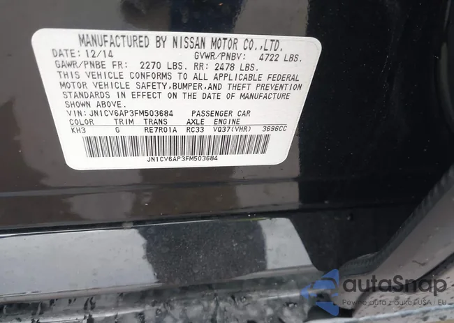 JN1CV6AP3FM503684: 43756415