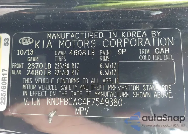 KNDPBCAC4E7549380: 43756572