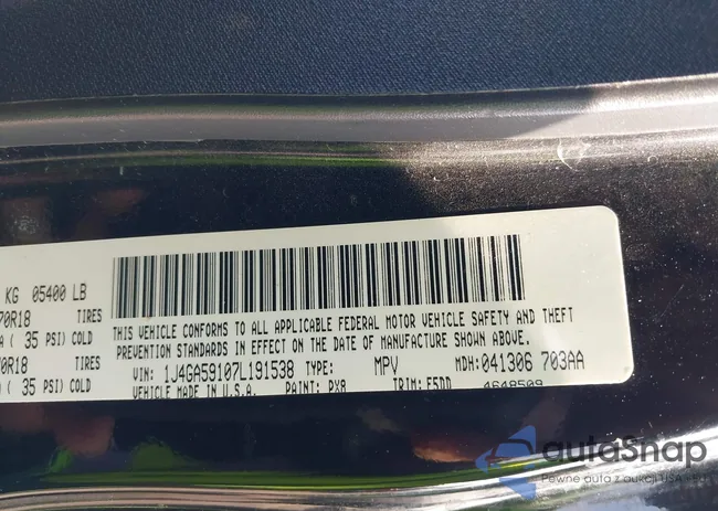 1J4GA59107L191538: 43755611