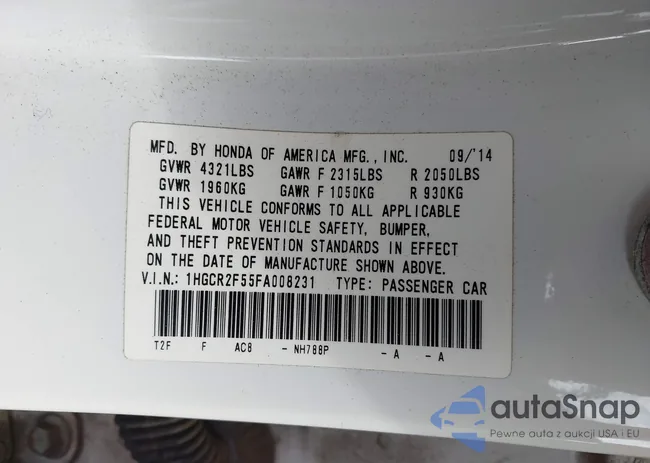 1HGCR2F55FA008231: 43755706