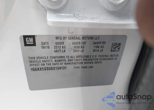 1G6AX5SS5G0194131: 43755940