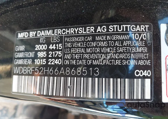 WDBRF52H66A868513: 43755961