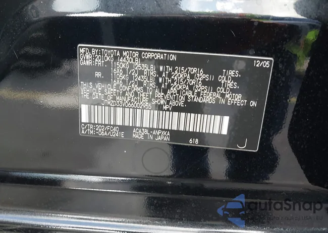 JTMZD33V066002955: 43757256