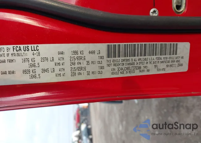 3C4NJCAB3JT376300: 43757309