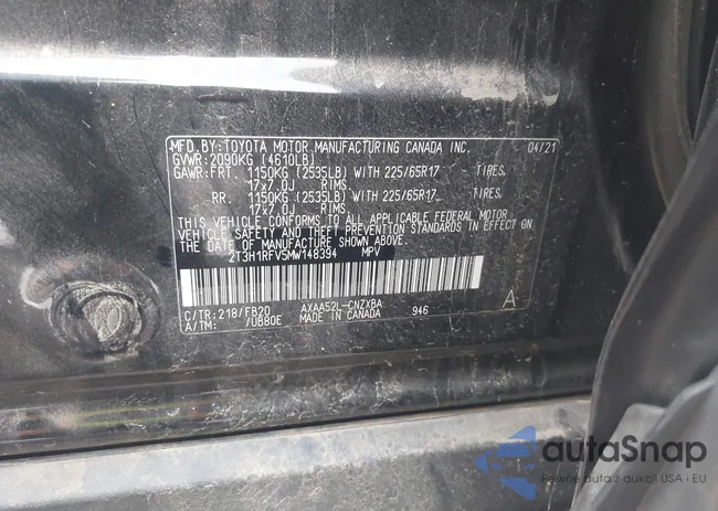 2T3H1RFV5MW148394: 43757509