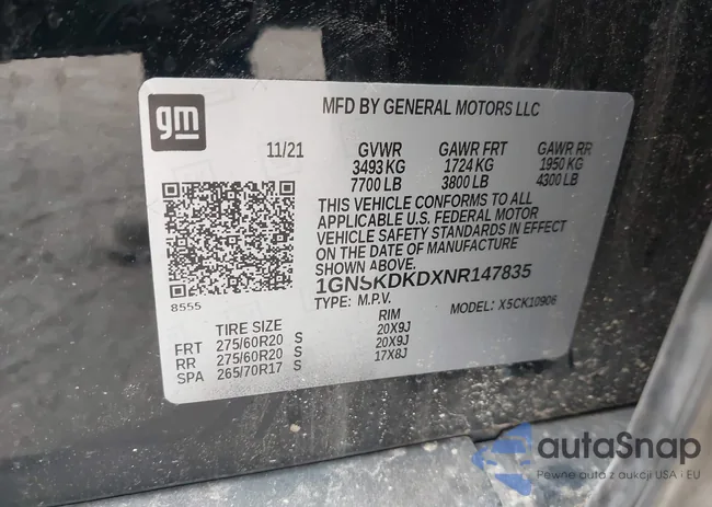 1GNSKDKDXNR147835: 43757572