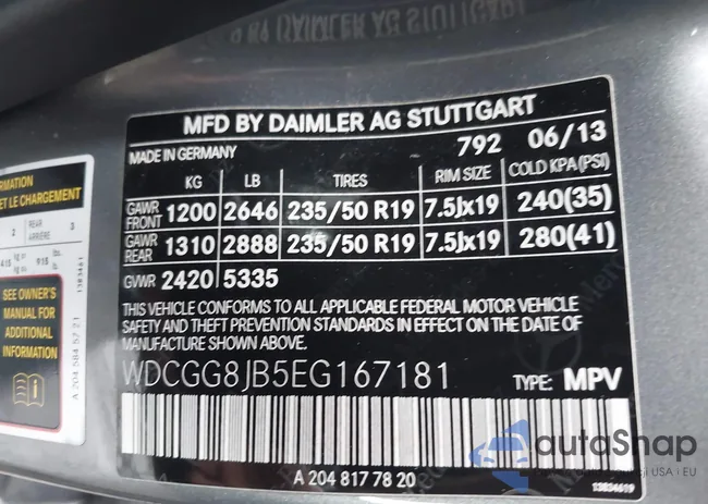 WDCGG8JB5EG167181: 43757599