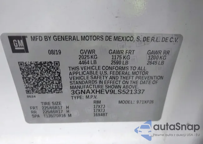 3GNAXHEV9LS521337: 43756610