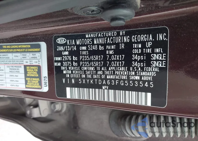 5XYKTDA63FG553545: 43756720