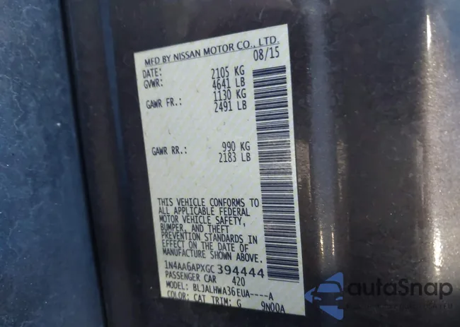 1N4AA6APXGC394444: 43756805