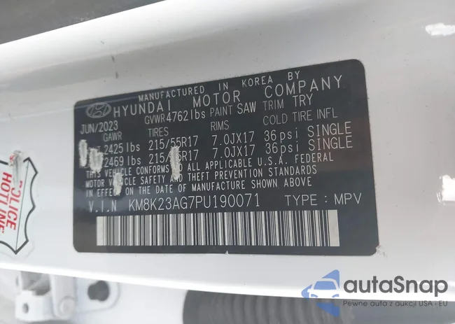 KM8K23AG7PU190071: 43756843