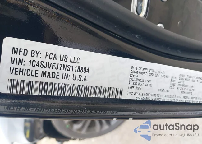 1C4SJVFJ7NS118884: 43756958