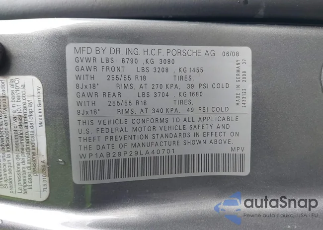 WP1AB29P29LA40701: 43758119