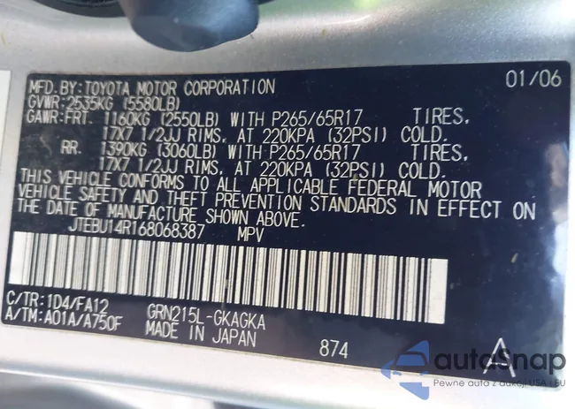 JTEBU14R168068387: 43758187