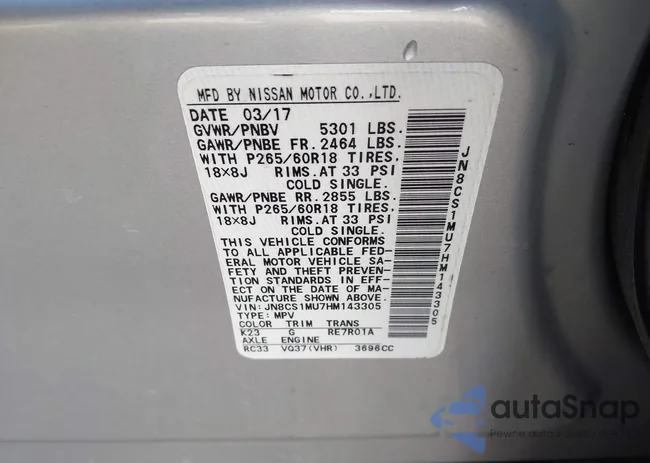 JN8CS1MU7HM143305: 43758276