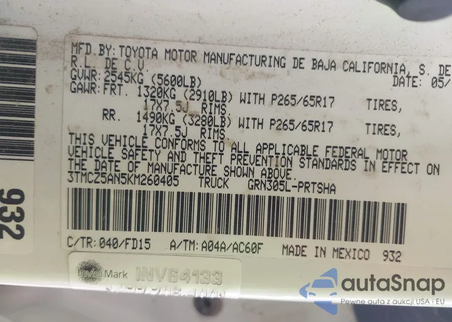 3TMCZ5AN5KM260405: 43758290