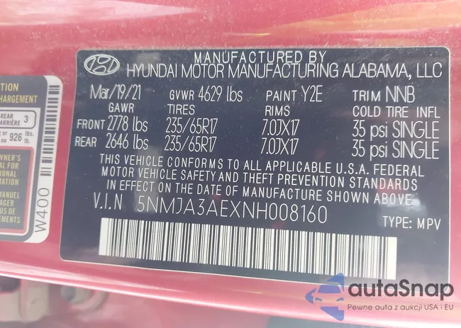 5NMJA3AEXNH008160: 43758317