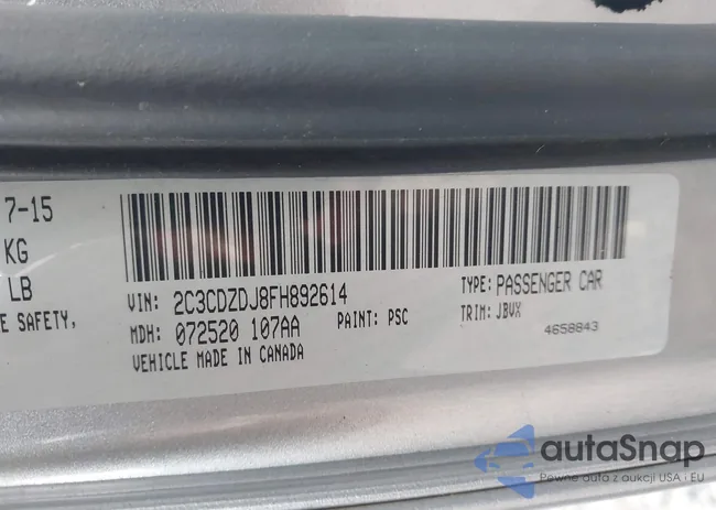 2C3CDZDJ8FH892614: 43758323