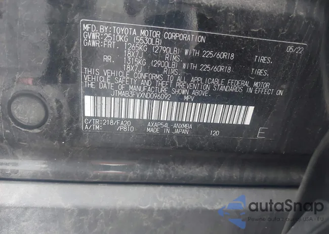 JTMAB3FVXND096092: 43758373