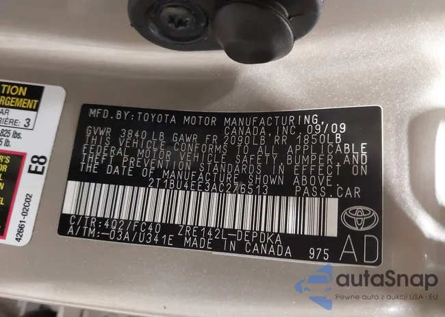 2T1BU4EE3AC276513: 43758408