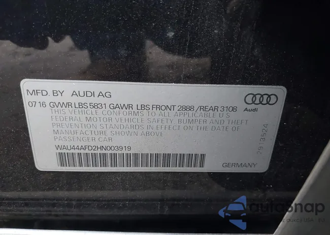 WAU44AFD2HN003919: 43758424