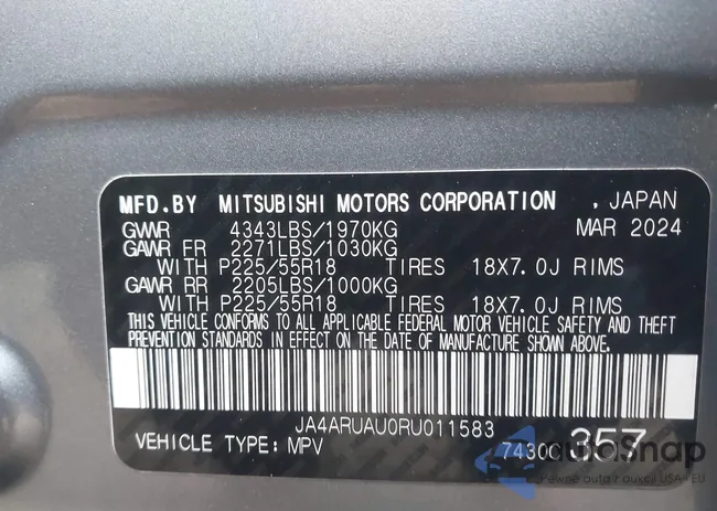 JA4ARUAU0RU011583: 43758482