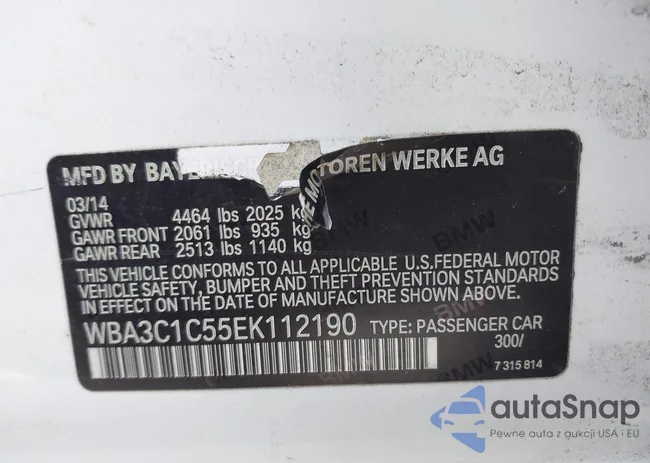 WBA3C1C55EK112190: 43758523