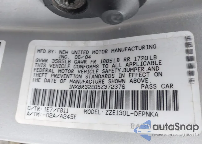 1NXBR32E05Z372376: 43757604