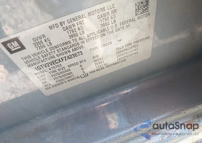 1GTV2VECXFZ423673: 43757795