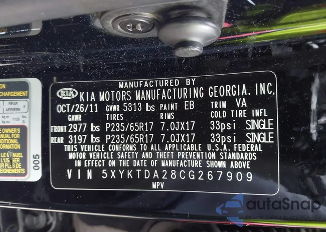 5XYKTDA28CG267909: 43757853