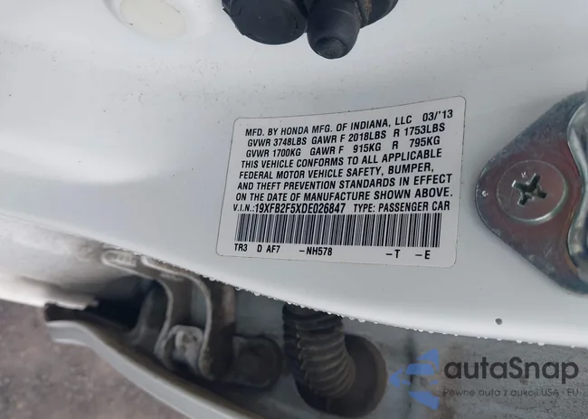 19XFB2F5XDE026847: 43757871