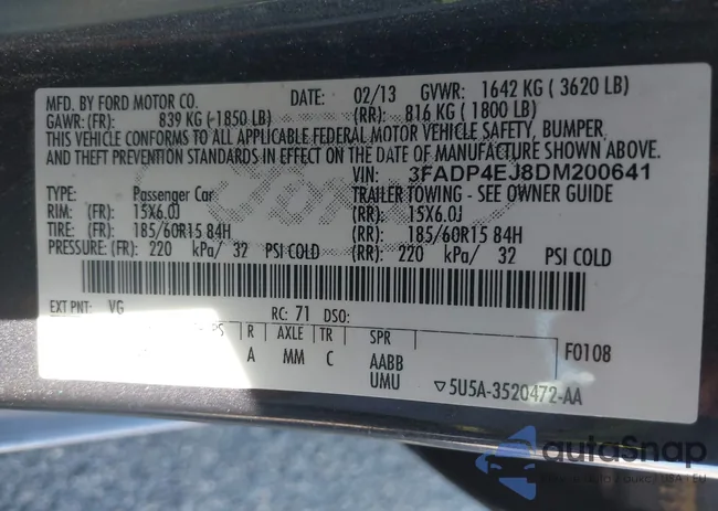 3FADP4EJ8DM200641: 43759341