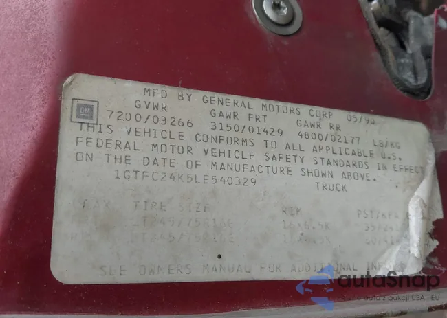 1GTFC24K5LE540329: 43759480