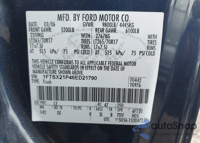 1FTSX21P46ED21790: 43759513