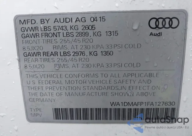 WA1DMAFP1FA127630: 43759564