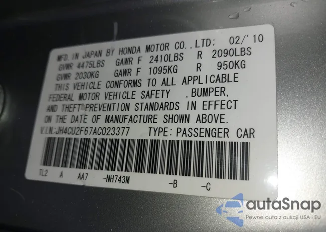 JH4CU2F67AC023377: 43759593