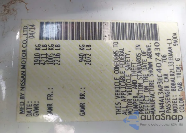 1N4AL3AP3EC407430: 43758613