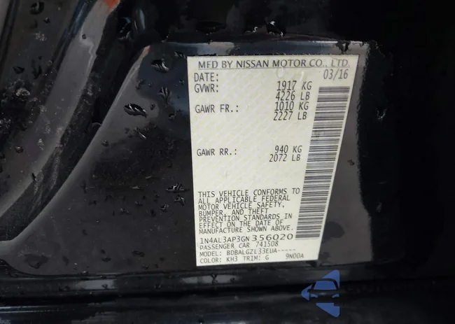 1N4AL3AP3GN356020: 43758636