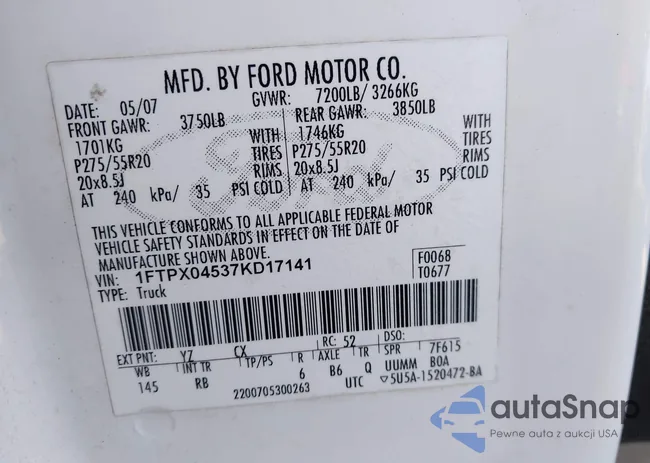 1FTPX04537KD17141: 43758729