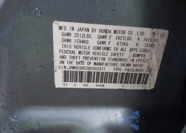 JHMGE8H55BC002471: 43758802