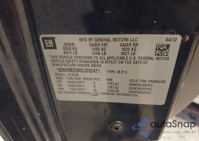 1GNKREED6CJ302471: 43758828