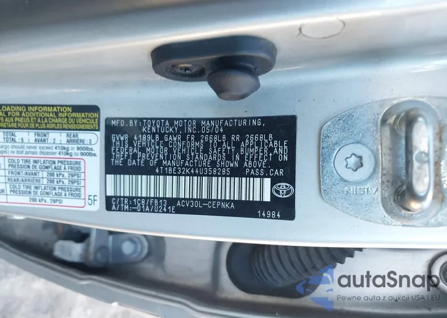 4T1BE32K44U358285: 43758962