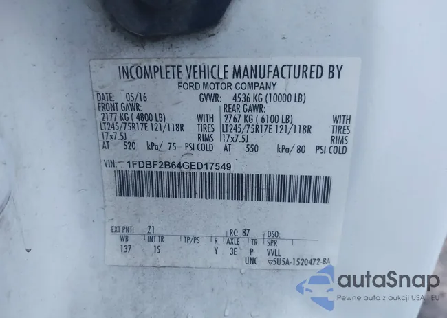 1FDBF2B64GED17549: 43760055