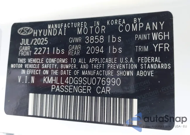 KMHLL4DG9SU076990: 43760108